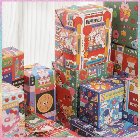 [HOTIS] Set 6 tờ Giấy gói quà tặng Sinh Nhật, giấy bao tập vở, giấy gói quà cao cấp, khổ lớn - KT 50x70cm