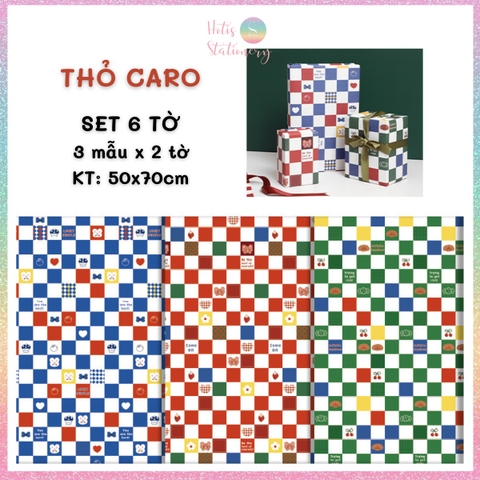 [HOTIS] Set 6 tờ Giấy gói quà tặng Sinh Nhật, giấy bao tập vở, giấy gói quà cao cấp, khổ lớn - KT 50x70cm