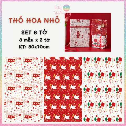 [HOTIS] Set 6 tờ Giấy gói quà tặng Sinh Nhật, giấy bao tập vở, giấy gói quà cao cấp, khổ lớn - KT 50x70cm