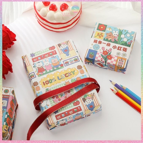 [HOTIS] Set 6 tờ Giấy gói quà tặng Sinh Nhật, giấy bao tập vở, giấy gói quà cao cấp, khổ lớn - KT 50x70cm