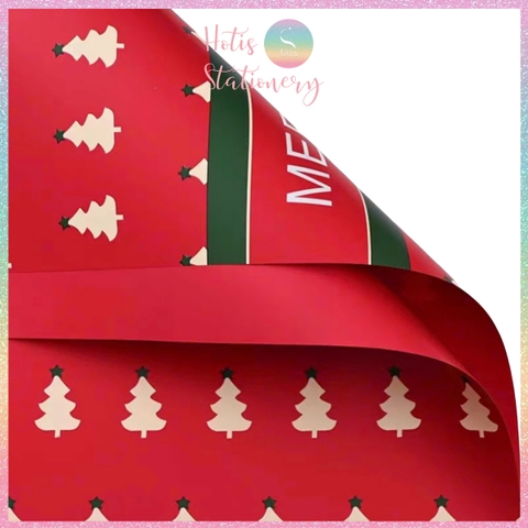 [HOTIS] Set 5 Tờ Giấy Gói Quà Noel Ánh Kim Sang Trọng 57x57cm - Giấy Gói Quà Giáng Sinh Cao Cấp Chống Thấm