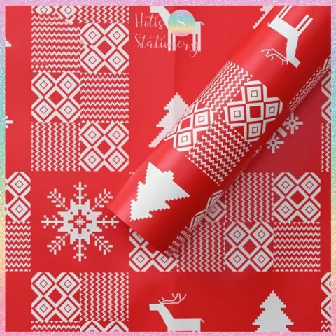 [HOTIS] Set 5 Tờ Giấy Gói Quà Noel Ánh Kim Sang Trọng 57x57cm - Giấy Gói Quà Giáng Sinh Cao Cấp Chống Thấm