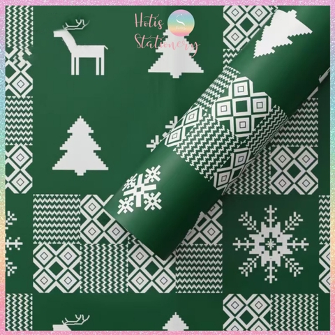 [HOTIS] Set 5 Tờ Giấy Gói Quà Noel Ánh Kim Sang Trọng 57x57cm - Giấy Gói Quà Giáng Sinh Cao Cấp Chống Thấm