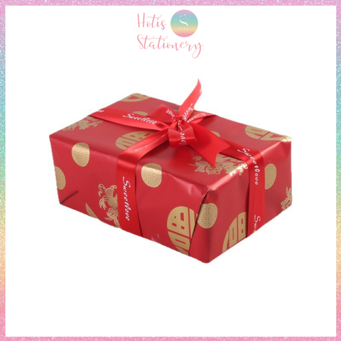 [HOTIS] Set 5 Tờ Giấy Gói Quà Tết, Gói Hoa Cao Cấp Họa Tiết Mạ Vàng – Giấy Hai Màu Chống Thấm Nước (55x54cm)