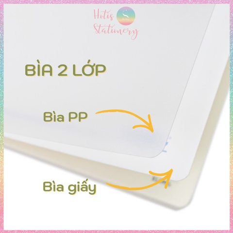 [HOTIS] Sổ Còng Nhựa 2 Đầu Lite Binder Dash Caro / InviDot Line A5 120 Trang - Bìa PP Chống Thấm, Giấy 100GSM