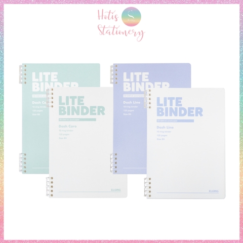 [HOTIS] Sổ Lite Binder B5 120 Trang KLONG Dash Caro/ Line - Còng Nhựa 2 Đầu, Bìa PP Chống Nước, Ghi Chép Linh Hoạt