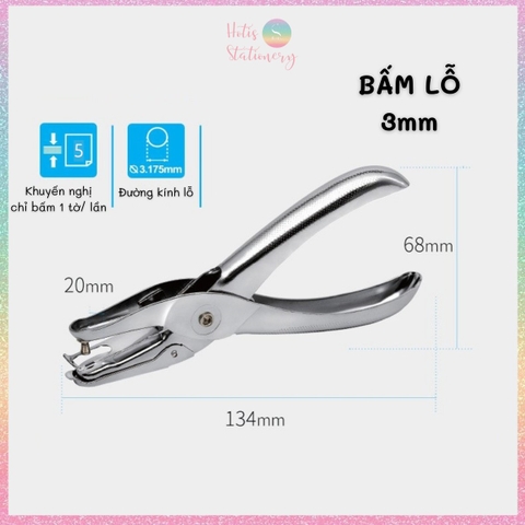 [HOTIS] Kìm bấm lỗ giấy 3mm / 6mm KW-triO làm sổ còng, planner, bullet journal, flashcard, tag