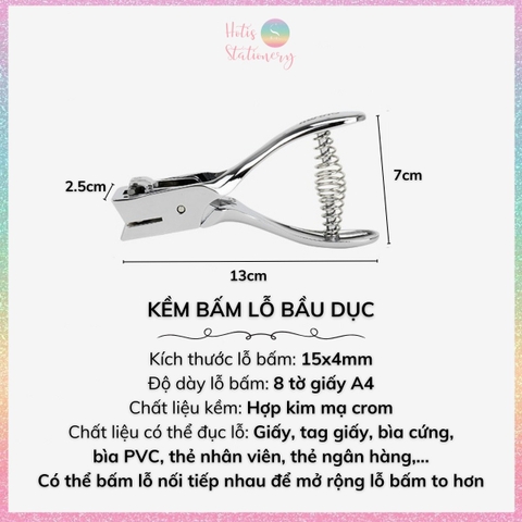 [HOTIS] Kìm bấm lỗ bầu dục KW-triO, kìm đục lỗ thẻ nhân viên, tag giấy - Slot punch 9772