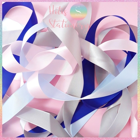 [HOTIS]  Lẻ 1m/ 5m - Ruy băng lụa satin trơn làm nơ, buộc hoa, gói quà - Bản rộng 2.5cm