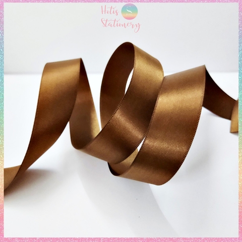 [HOTIS]  Lẻ 1m/ 5m - Ruy băng lụa satin trơn làm nơ, buộc hoa, gói quà - Bản rộng 2.5cm