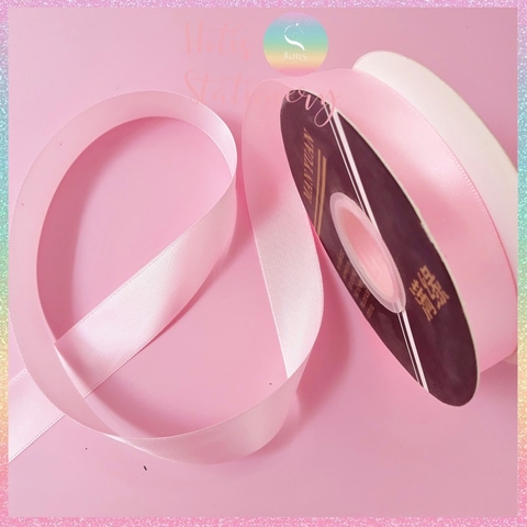 [HOTIS]  Lẻ 1m/ 5m - Ruy băng lụa satin trơn làm nơ, buộc hoa, gói quà - Bản rộng 2.5cm