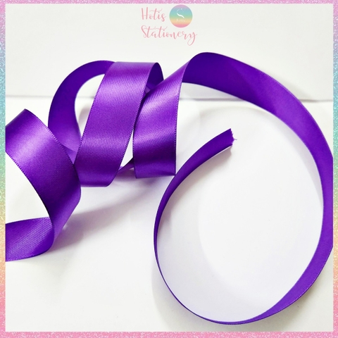 [HOTIS]  Lẻ 1m/ 5m - Ruy băng lụa satin trơn làm nơ, buộc hoa, gói quà - Bản rộng 2.5cm