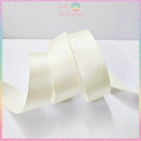 [HOTIS]  Lẻ 1m/ 5m - Ruy băng lụa satin trơn làm nơ, buộc hoa, gói quà - Bản rộng 2.5cm