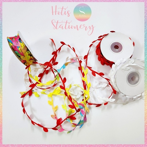 [HOTIS] Cuộn 22m Ruy băng lụa lá cây