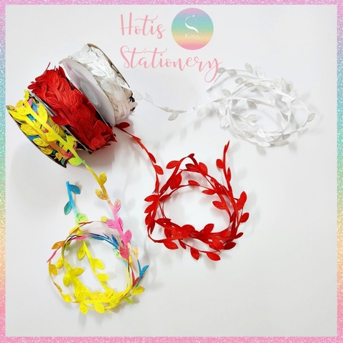 [HOTIS]  [Lẻ 1m/ 5m] Ruy băng lụa lá cây