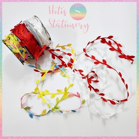 [HOTIS]  [Lẻ 1m/ 5m] Ruy băng lụa lá cây