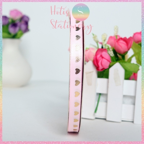 [HOTIS] Cuộn 45 mét Ruy băng lụa trái tim bản rộng 1cm - 10 màu