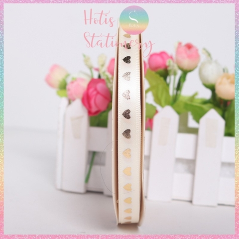 [HOTIS] Cuộn 45 mét Ruy băng lụa trái tim bản rộng 1cm - 10 màu