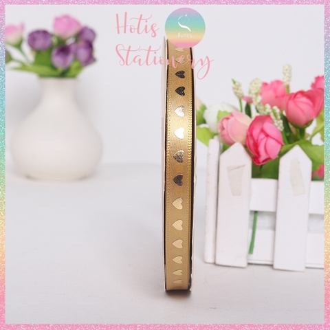 [HOTIS] Cuộn 45 mét Ruy băng lụa trái tim bản rộng 1cm - 10 màu