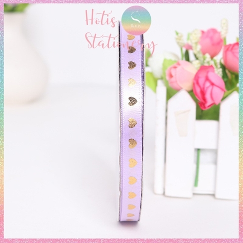 [HOTIS] Cuộn 45 mét Ruy băng lụa trái tim bản rộng 1cm - 10 màu