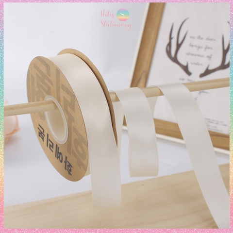 [HOTIS] Cuộn 33m/ 80m Ruy băng lụa satin trơn làm nơ, bó hoa, gói quà - Bản rộng 2.5cm