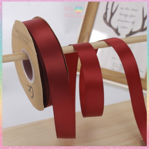 [HOTIS] Cuộn 33m/ 80m Ruy băng lụa satin trơn làm nơ, bó hoa, gói quà - Bản rộng 2.5cm