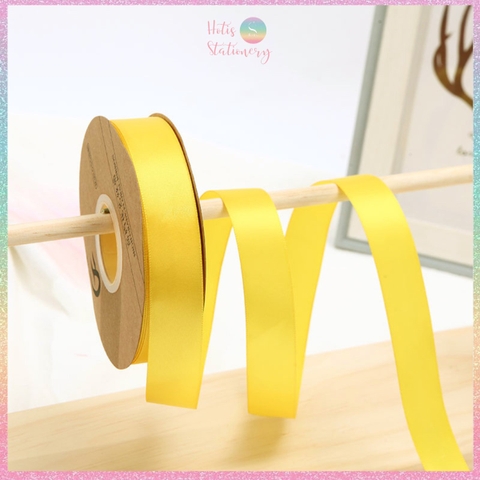 [HOTIS] Cuộn 33m/ 80m Ruy băng lụa satin trơn làm nơ, bó hoa, gói quà - Bản rộng 2.5cm