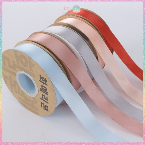 [HOTIS] Cuộn 33m/ 80m Ruy băng lụa satin trơn làm nơ, bó hoa, gói quà - Bản rộng 2.5cm