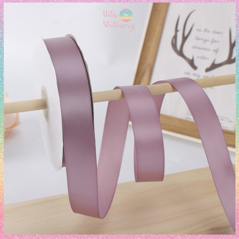 [HOTIS] Cuộn 33m/ 80m Ruy băng lụa satin trơn làm nơ, bó hoa, gói quà - Bản rộng 2.5cm