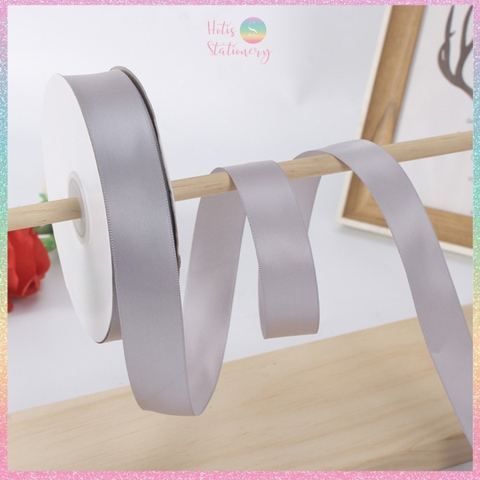 [HOTIS] Cuộn 33m/ 80m Ruy băng lụa satin trơn làm nơ, bó hoa, gói quà - Bản rộng 2.5cm