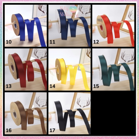 [HOTIS] Cuộn 33m/ 80m Ruy băng lụa satin trơn làm nơ, bó hoa, gói quà - Bản rộng 2.5cm