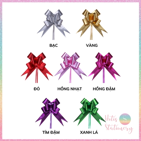 [HOTIS] Set 5 cái Nơ bóng dây rút, nơ bướm rút bông lớn, gói quà sinh nhật, tiệc cưới, giỏ quà tết, quà tặng khách hàng