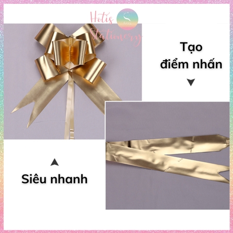 [HOTIS] Set 5 cái Nơ bóng dây rút, nơ bướm rút bông lớn, gói quà sinh nhật, tiệc cưới, giỏ quà tết, quà tặng khách hàng