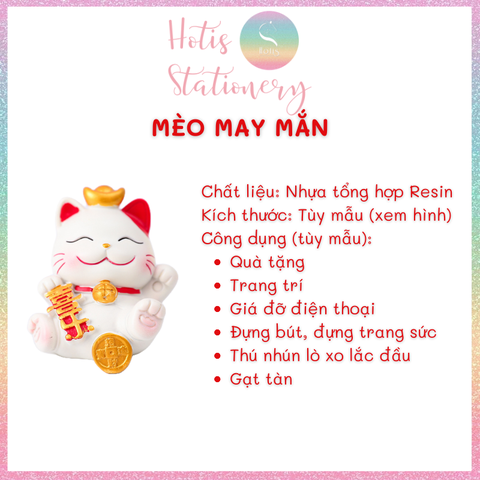 [HOTIS] 21 MẪU - Mèo May Mắn tương mèo chiêu tài trang trí bàn học, bàn làm việc, phòng khách, ô tô