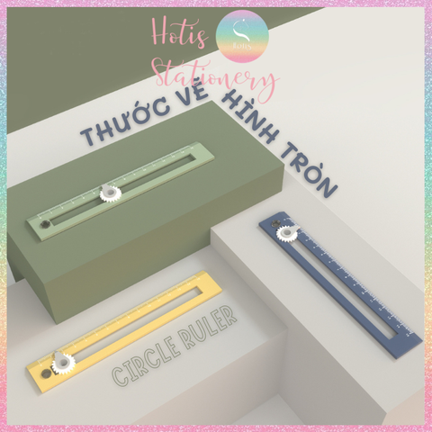 [HOTIS] Thước kẻ vẽ hình tròn đa năng Circle Ruler có thể điều chỉnh bán kính