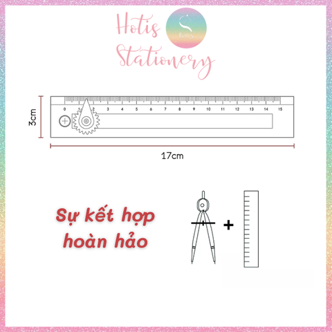 [HOTIS] Thước kẻ vẽ hình tròn đa năng Circle Ruler có thể điều chỉnh bán kính