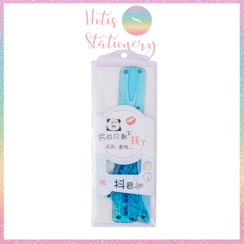 [HOTIS] Bộ 4 thước ê ke nhựa dẻo Soft Ruler nhiều màu, không lo gãy