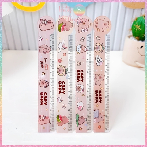 [HOTIS] Thước nhựa 15cm / 20cm in họa tiết hoạt hình dễ thương