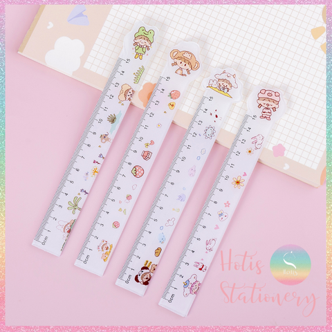 [HOTIS] Thước nhựa 15cm / 20cm in họa tiết hoạt hình dễ thương
