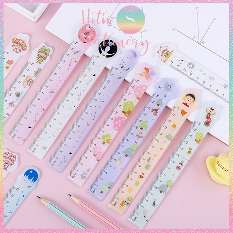 [HOTIS] Thước nhựa 15cm / 20cm in họa tiết hoạt hình dễ thương