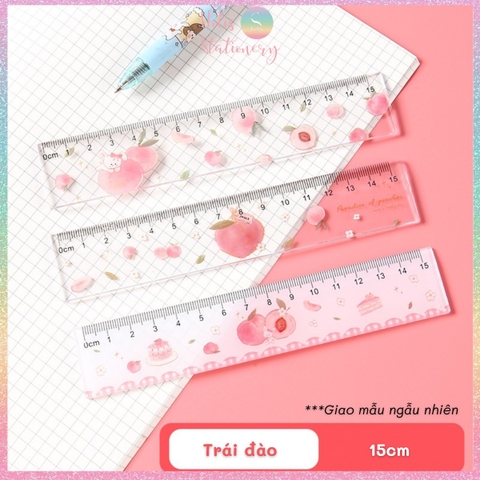 [HOTIS] Thước nhựa 15cm / 20cm in họa tiết hoạt hình dễ thương