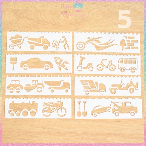 [HOTIS] Thước nhựa rỗng vẽ họa tiết dễ thương- Set 4 hoặc 8 cái