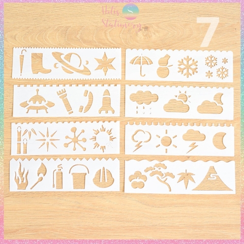 [HOTIS] Thước nhựa rỗng vẽ họa tiết dễ thương- Set 4 hoặc 8 cái