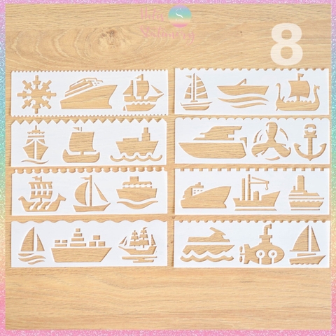 [HOTIS] Thước nhựa rỗng vẽ họa tiết dễ thương- Set 4 hoặc 8 cái