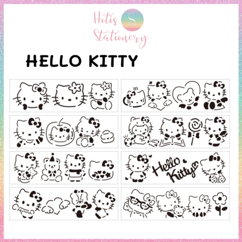 [HOTIS] Thước nhựa rỗng vẽ họa tiết dễ thương- Set 4 hoặc 8 cái