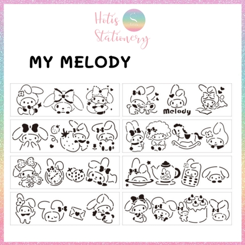 [HOTIS] Thước nhựa rỗng vẽ họa tiết dễ thương- Set 4 hoặc 8 cái