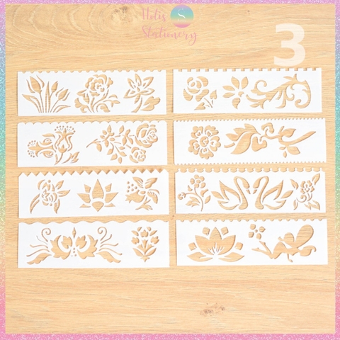 [HOTIS] Thước nhựa rỗng vẽ họa tiết dễ thương- Set 4 hoặc 8 cái