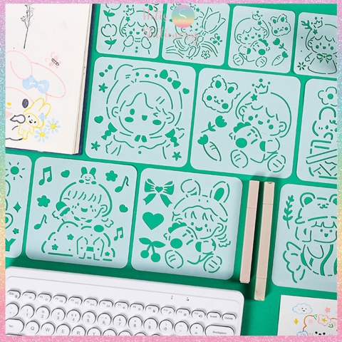 Thước nhựa rỗng Hotis vẽ hình, tô màu, hoạt tiết hoạt hình dễ thương