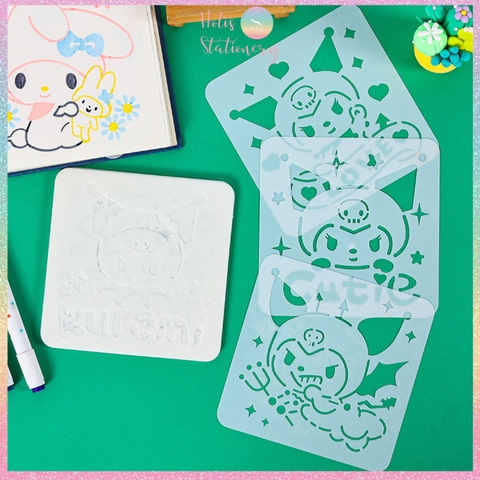 Thước nhựa rỗng Hotis vẽ hình, tô màu, hoạt tiết hoạt hình dễ thương