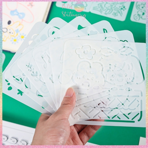 Thước nhựa rỗng Hotis vẽ hình, tô màu, hoạt tiết hoạt hình dễ thương